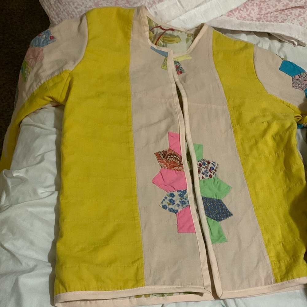Quilting jacket. Bright hand quilt